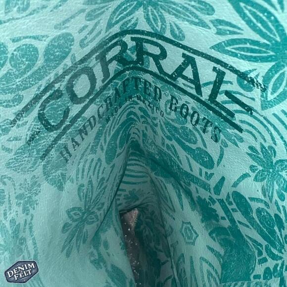 Corral Women’s OVERLAY BLACK EMBROIDERY LAMB FRINGE WHITE SNIP TOE COWBOY BOOT - Picture 12 of 15